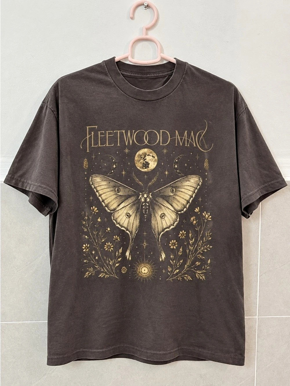 Fleetwood Mac Graphic Short Sleeve Tee in Dark Chocolate Color